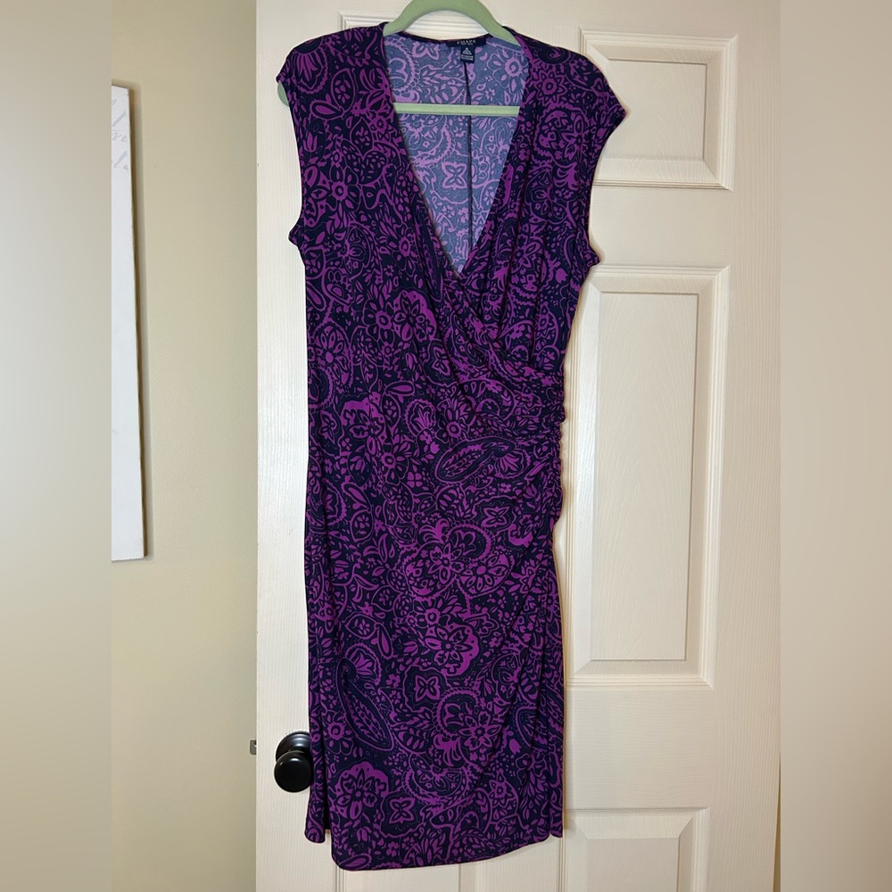 Chaps Purple Paisley Midi Dress